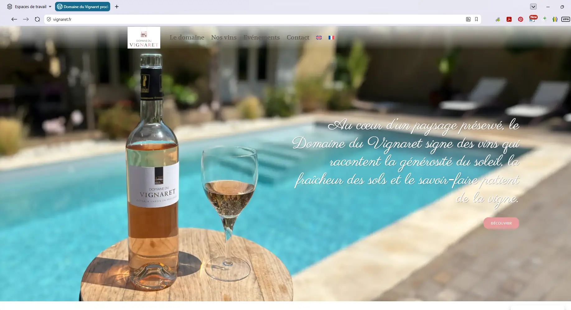 Domaine viticole du Vignaret dans le Var, vins rosés, rouges, blancs